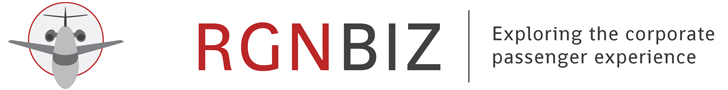 RGN BIZ logo with a bizjet to the left and a tagline to the right