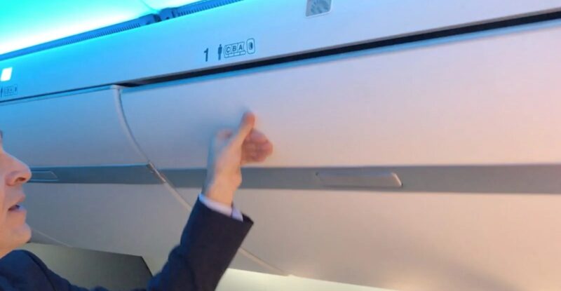 A Zodiac-made overhead bin. Safran acquired Zodiac in 2018.