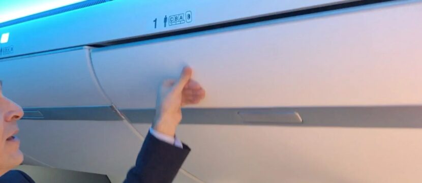 A Zodiac-made overhead bin. Safran acquired Zodiac in 2018.