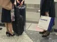 Passengers with their luggage