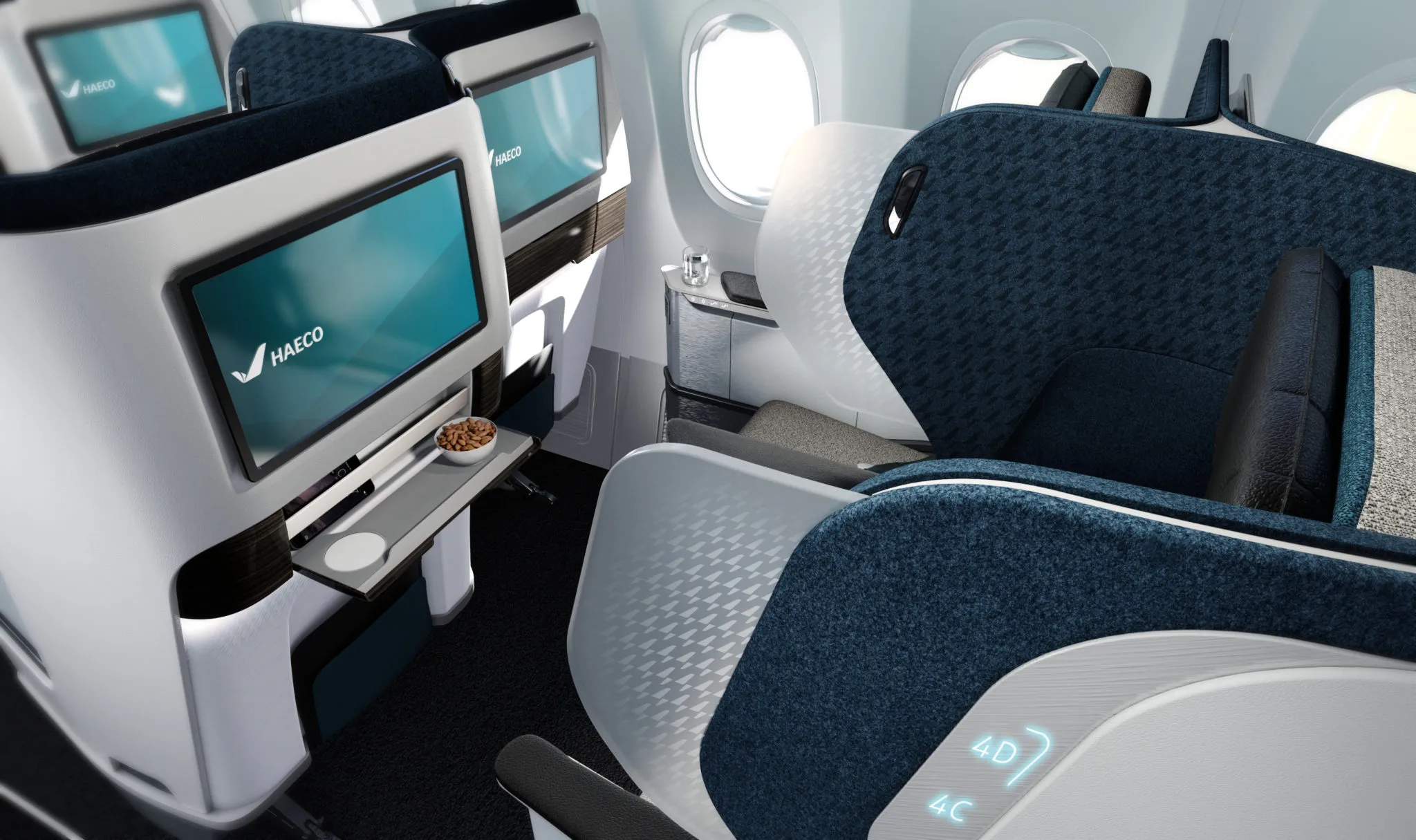 HAECO unveils Eclipse staggered-angled PE/biz hybrid seat - Runway ...