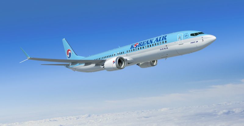 Korean Air aircraft in flight.