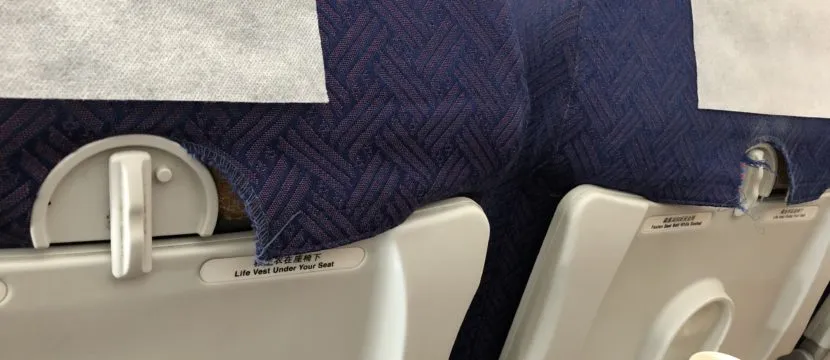 Aged seats on China United jet