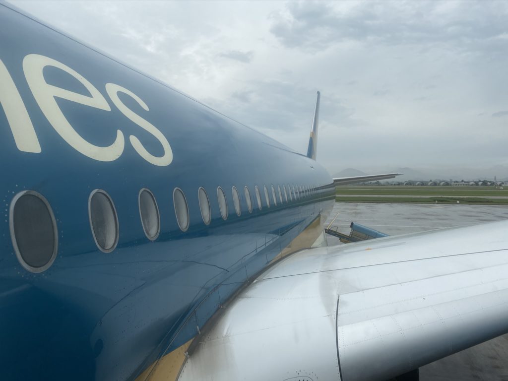 Backend of the aircraft and partial wing and tail