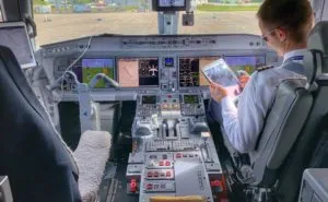 Cockpit of the E195-E2.