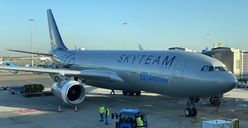 A330 Air Europa aircraft at the gate with skyteam livery