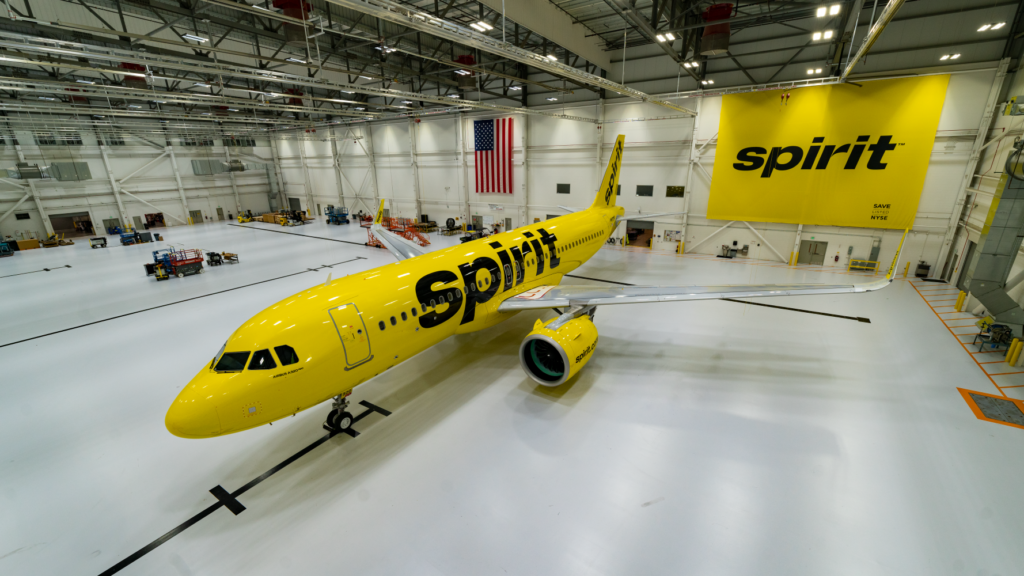 Spirit airlines yellow Airbus A320neo