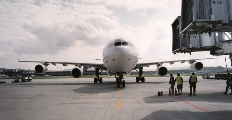 Swiss Airbus A340 at jetway