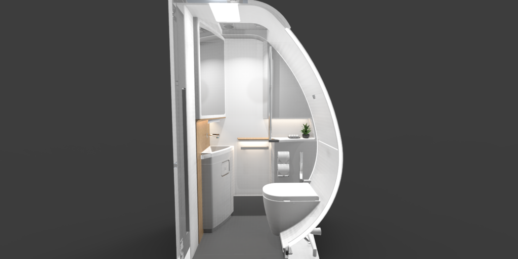 Rendering of the ACCESS lavatory interior.