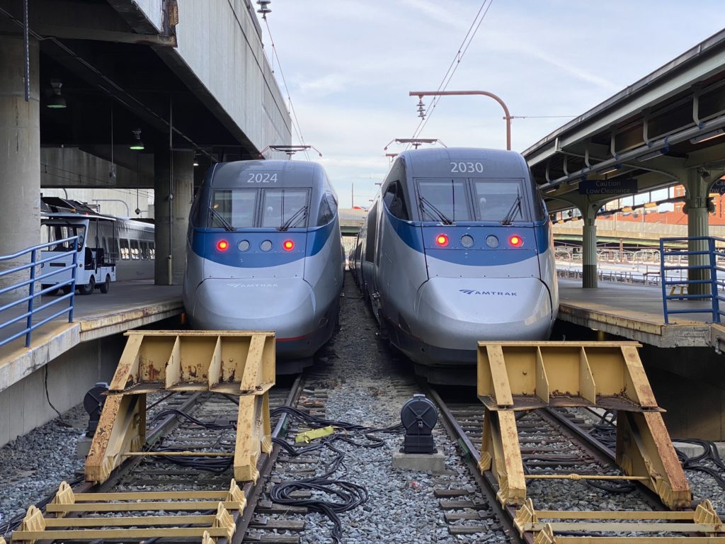 Two trains on the track