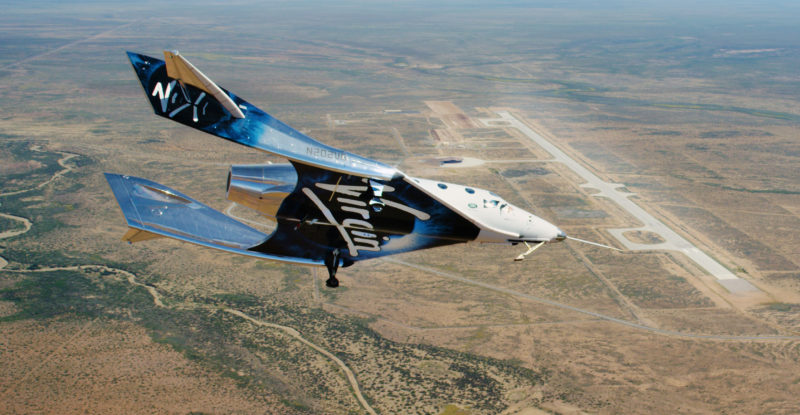 SpaceShipTwo Unity flying free in New Mexico Airspace for the first time