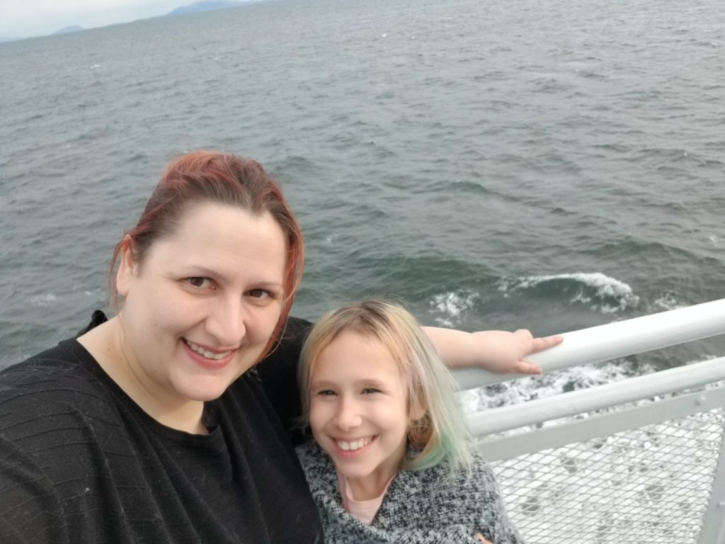 The author and her daughter on board BC Ferries' service to Victoria. 