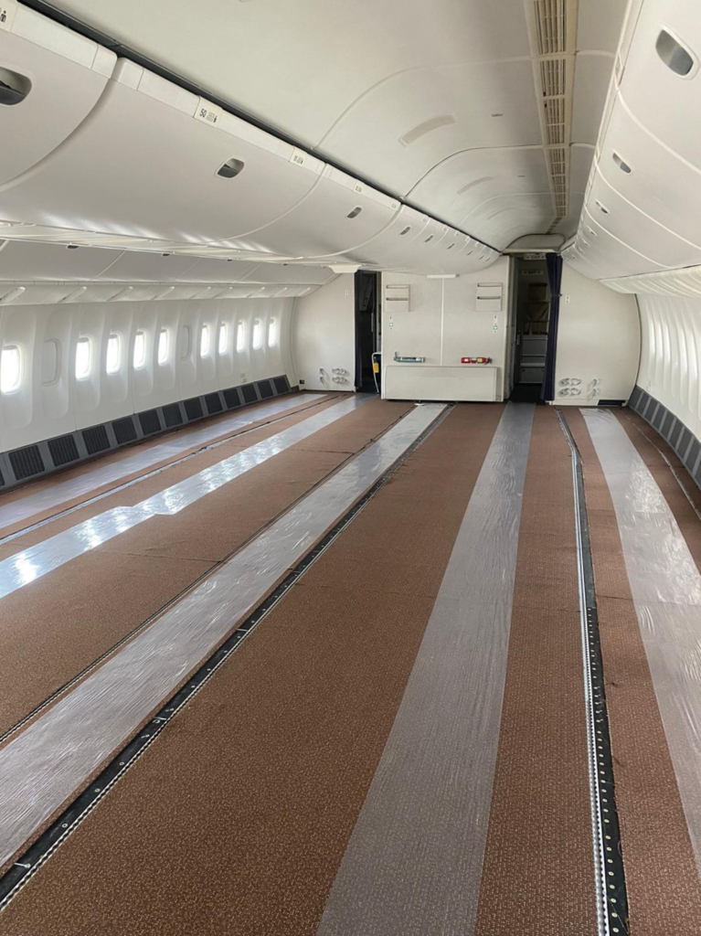 Empty aicraft with all seats removed