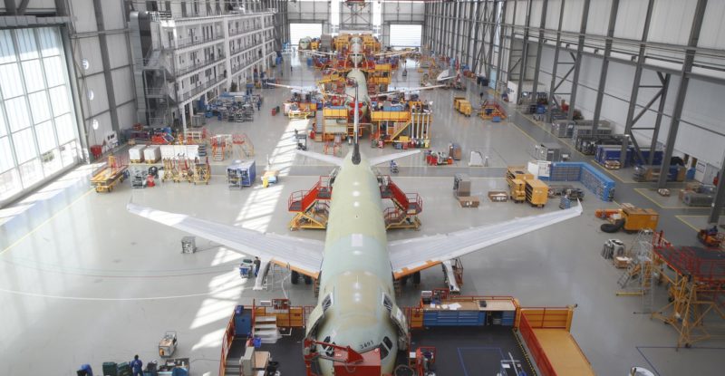 A320 in Hanger 9 at Airbus