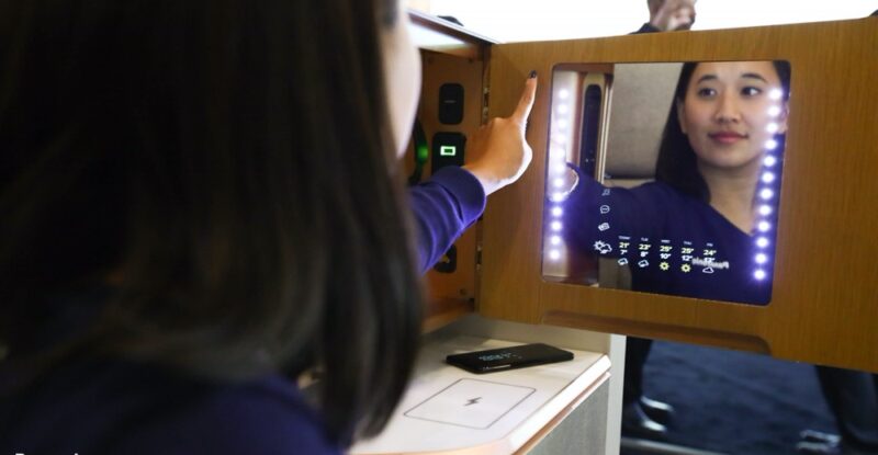 Active Surfaces in business class mirror