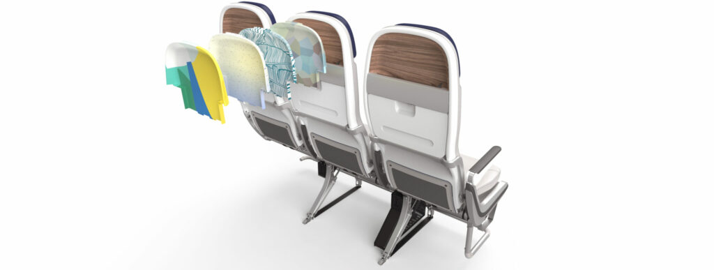 Adient Aerospace Ovation back view for the Boeing 737 showing layers.