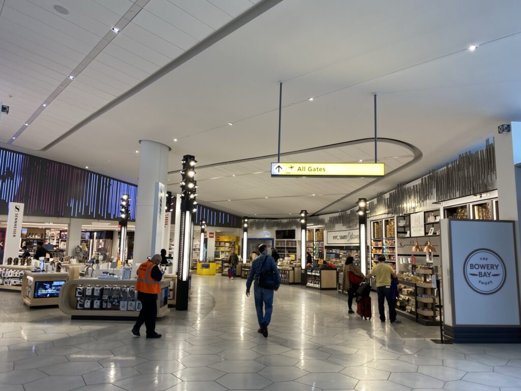 Duty free shops in LaGuardia's new terminal.