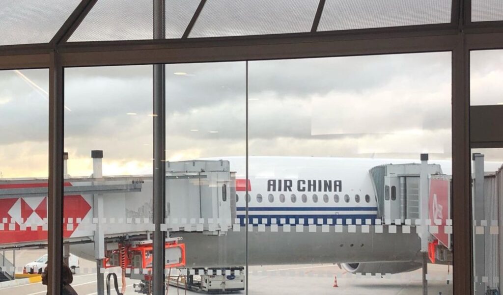 Air China widebody parked at the gate