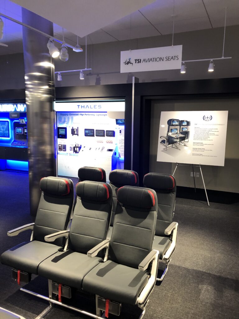 Boeing Renton Studio with TSI Epianka seats displayed for the Boeing 737