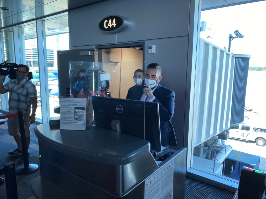 Breeze agents start the boarding process at gate C44