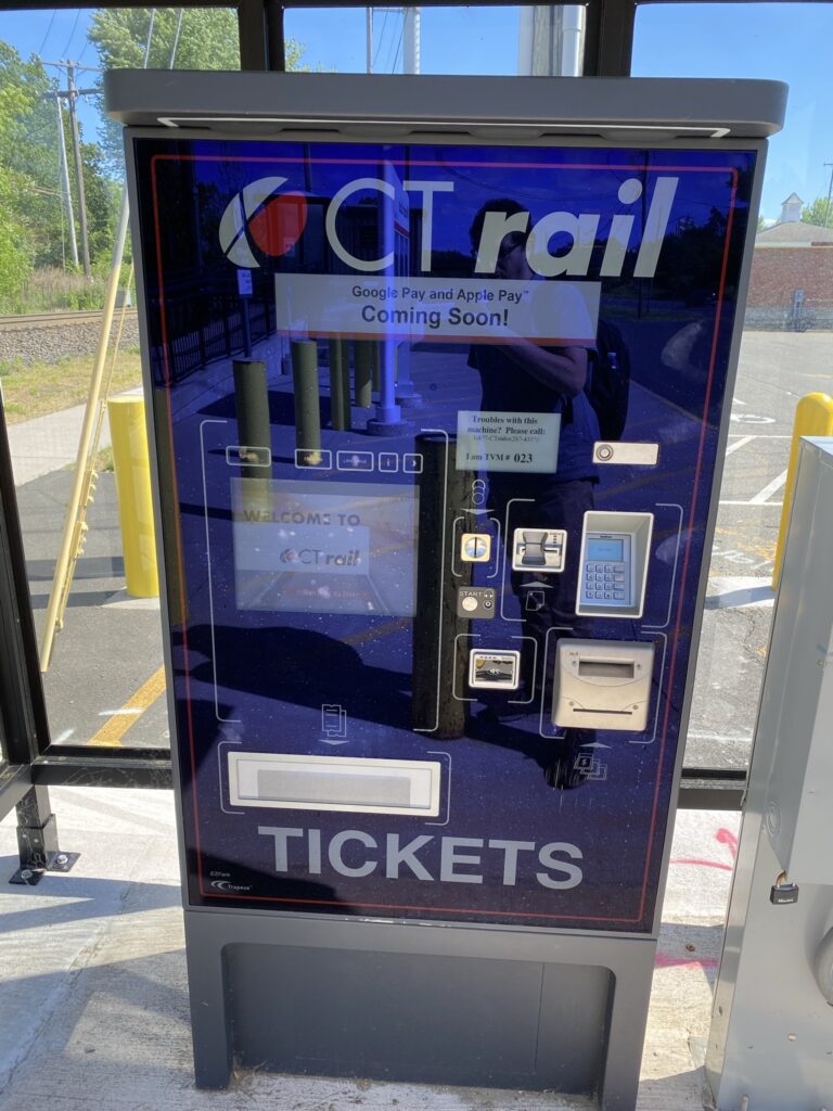 CTrail ticket kiosk at Hartford rail station. 