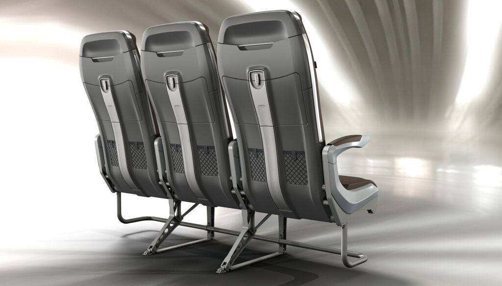 A seat triple of the ZIM economy class seating, which looks very "premium"