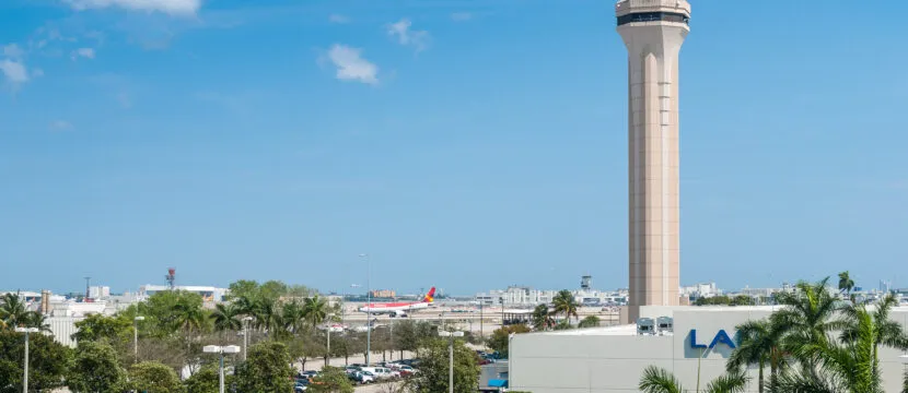 Miami International Airport Air Traffic Control Tower on a sunny day