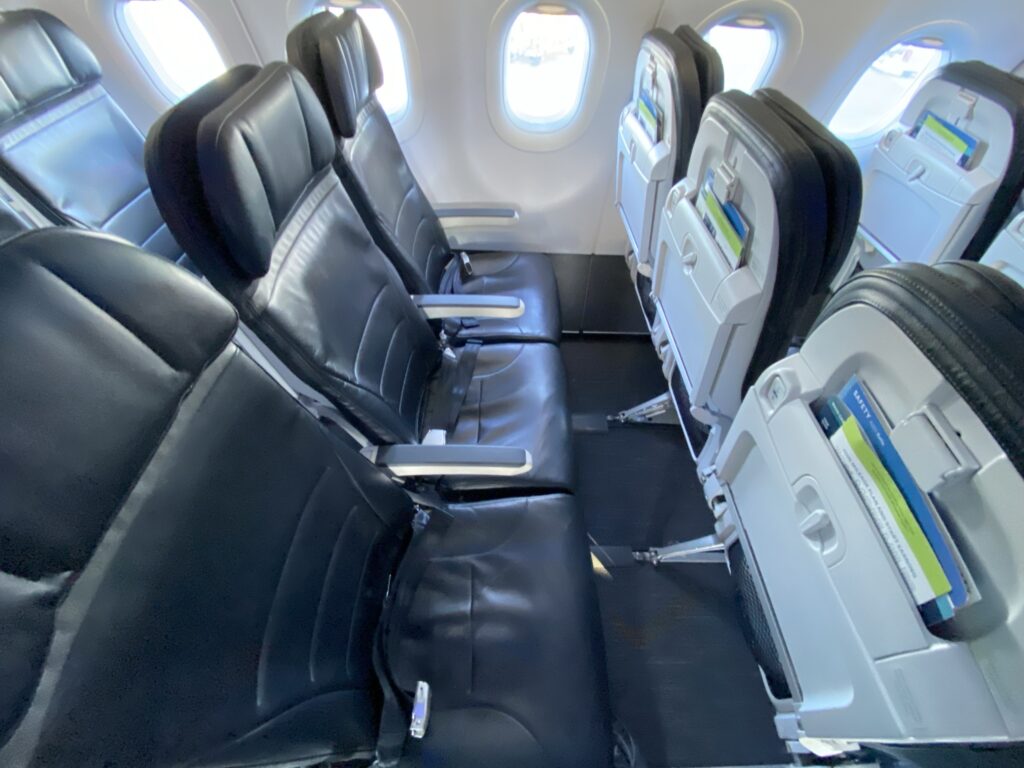 Economy class seating on Alaska Airlines A321neo