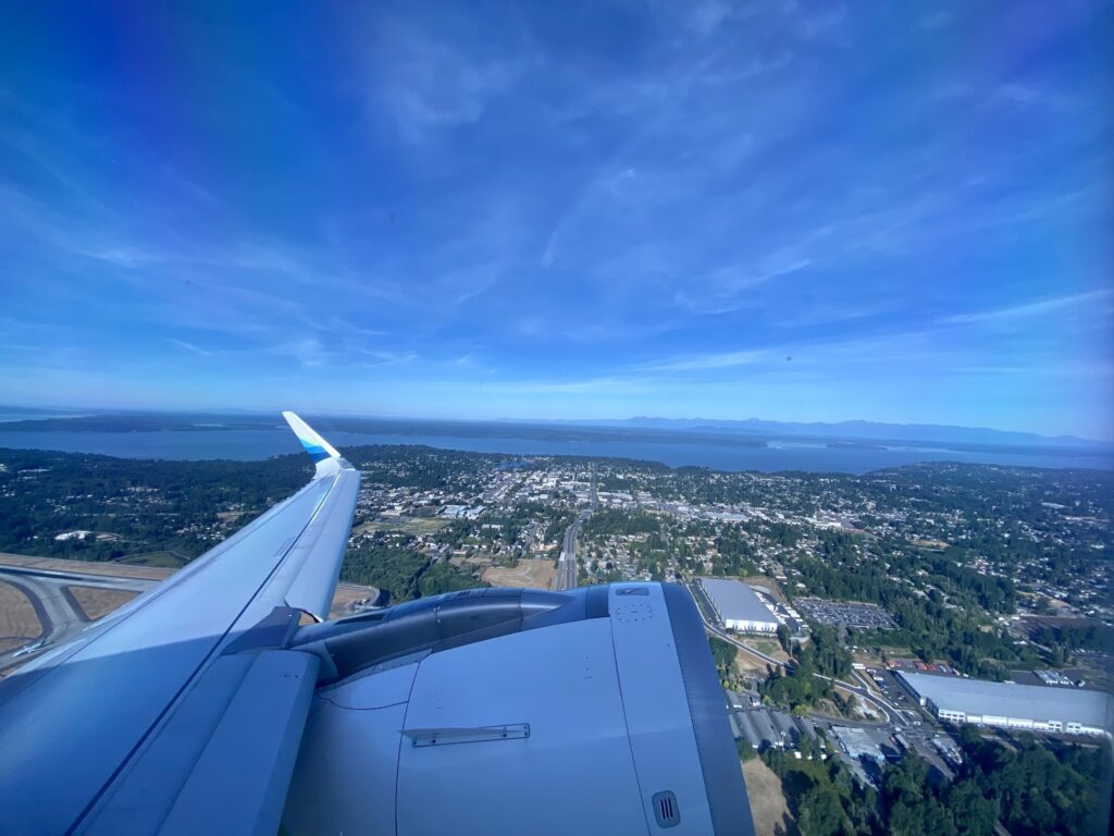 Takeoff from SeaTac on a beautifully sunny and clear day.