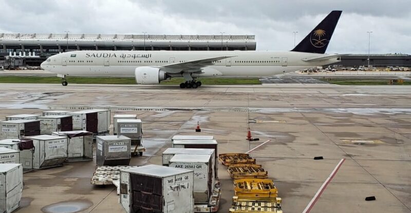 Saudia aircraft at the Toronto Pearson Airport