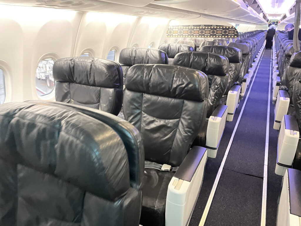 Alaska Airlines Boeing 737-900 cabin interior.