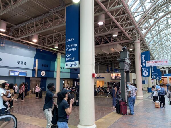 Amtrak train platform in Washington D.C.