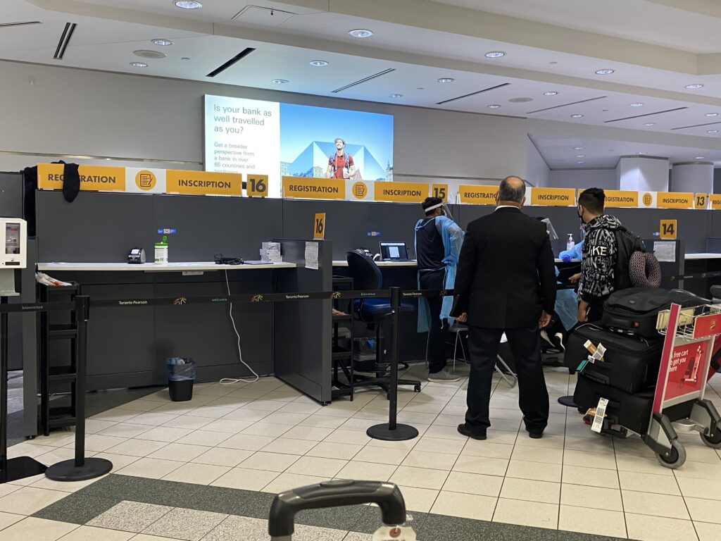 Inspection site at Toronto Pearson International Airport in customs.