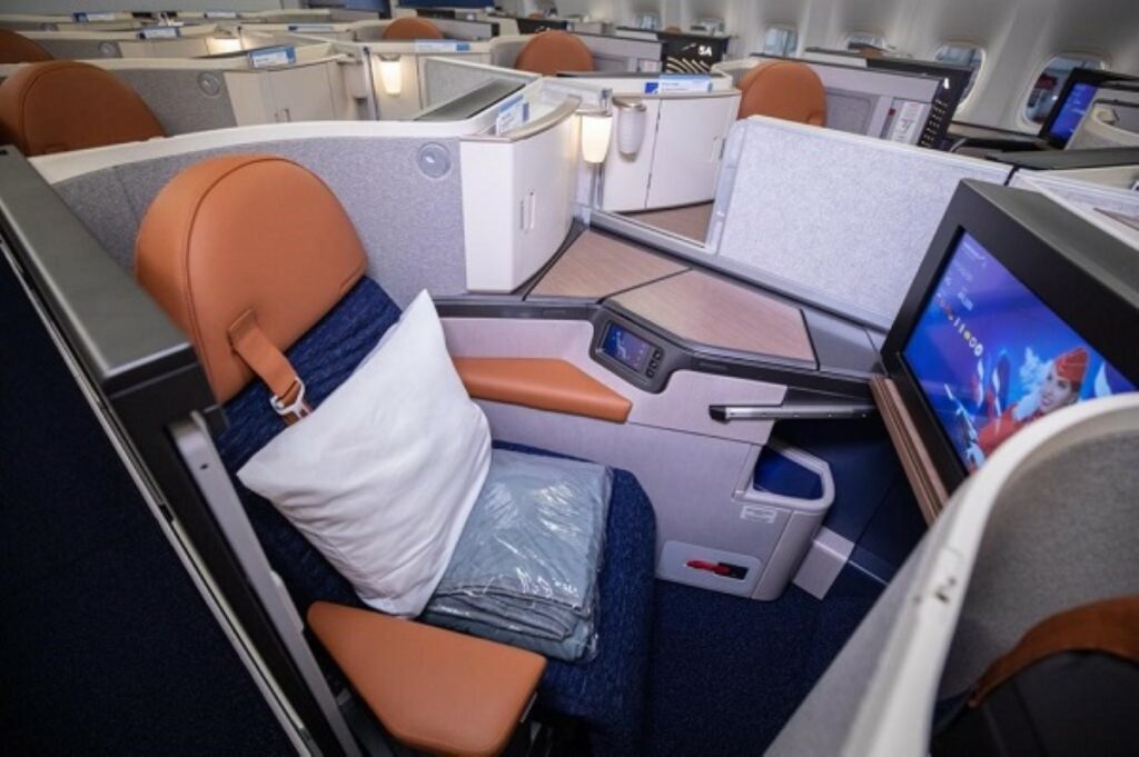 Business class seat on the Aeroflot Boeing 777