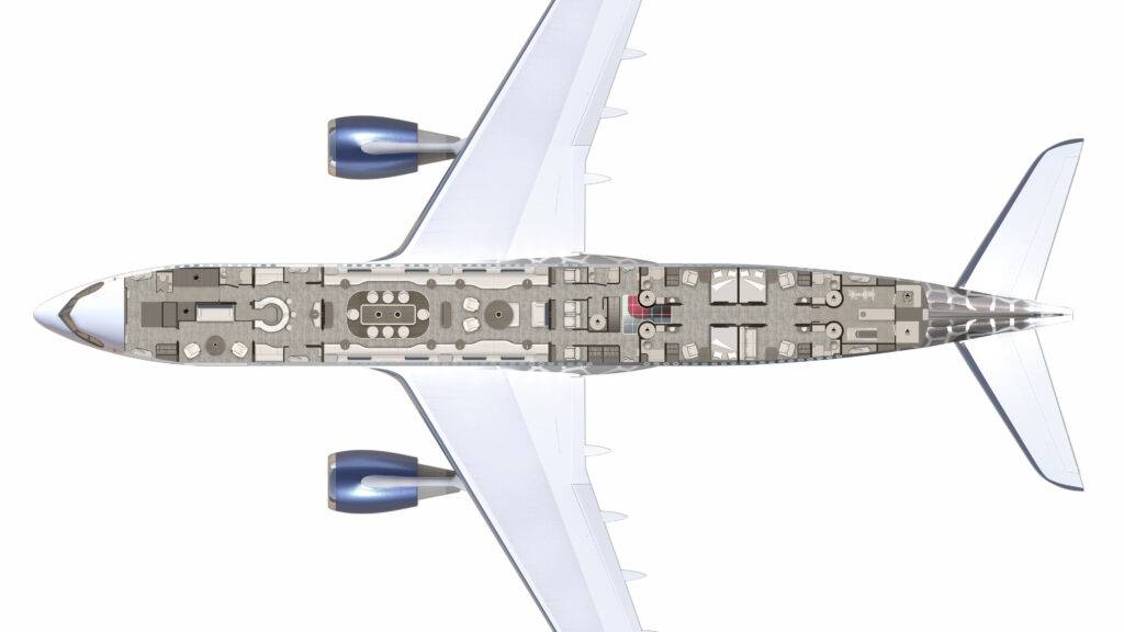 Explorer design cabin layout from Lufthansa Technik for the ACJ330