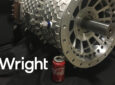 A coke can sitting next to the Wright Motor for size reference.