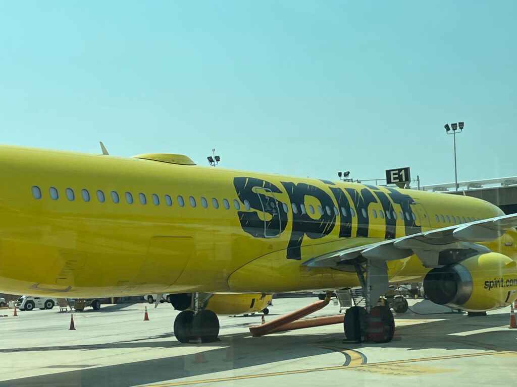 Spirit Airlines A320 heading towards its gate