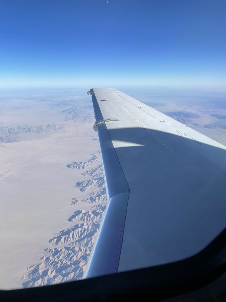 Overlooking the Las Vegas Desert from SmartSky's private aircraft.