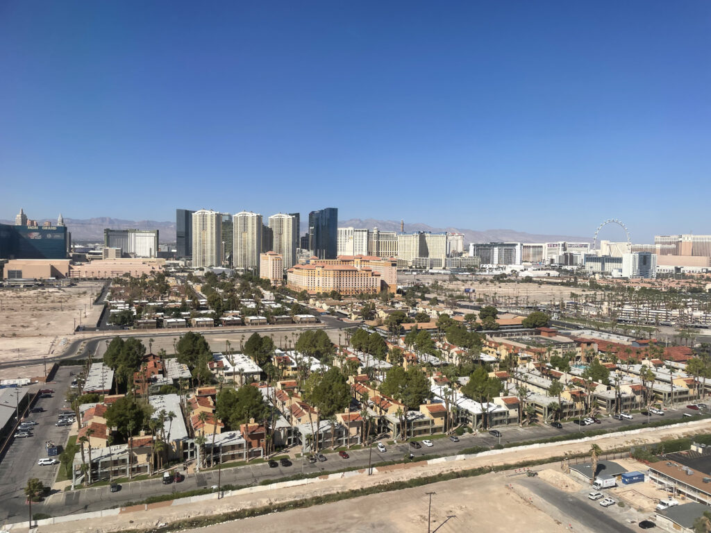 View of Las Vegas whilst flying into McCarran International