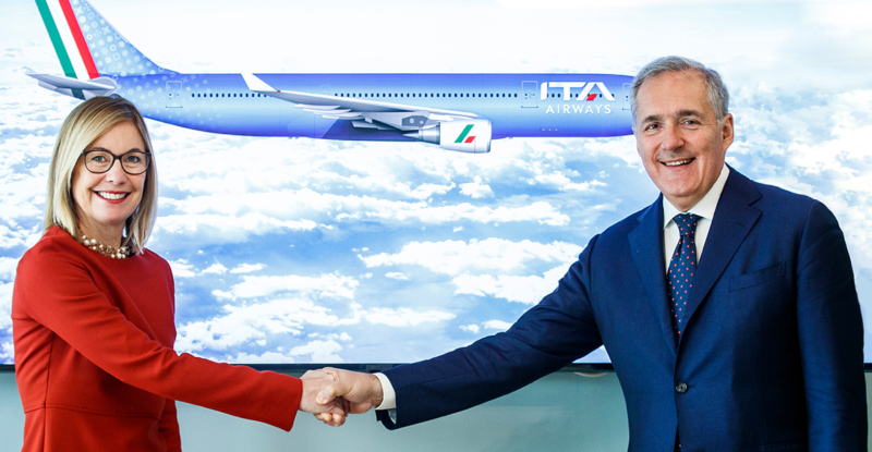 Kristin Colvile, SkyTeam CEO and Alfredo Altavilla, Executive Chairman of ITA Airways