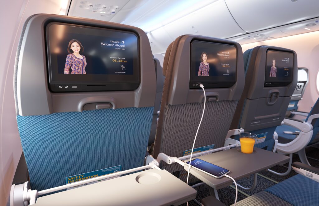 Panasonic IFE system onboard Singapore Airlines 737-8