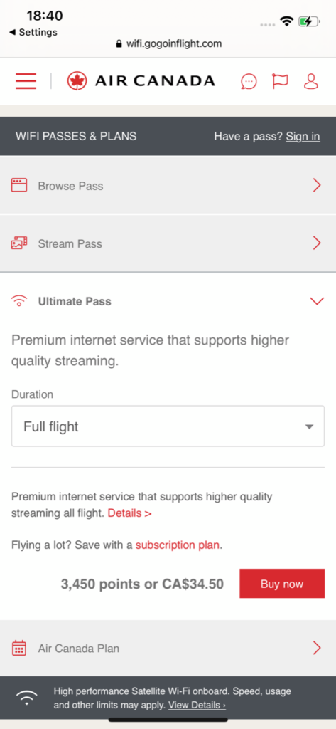 Screenshot of Wi-Fi Packages.