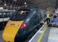 Great Western Railway IET train at the arrival platform.