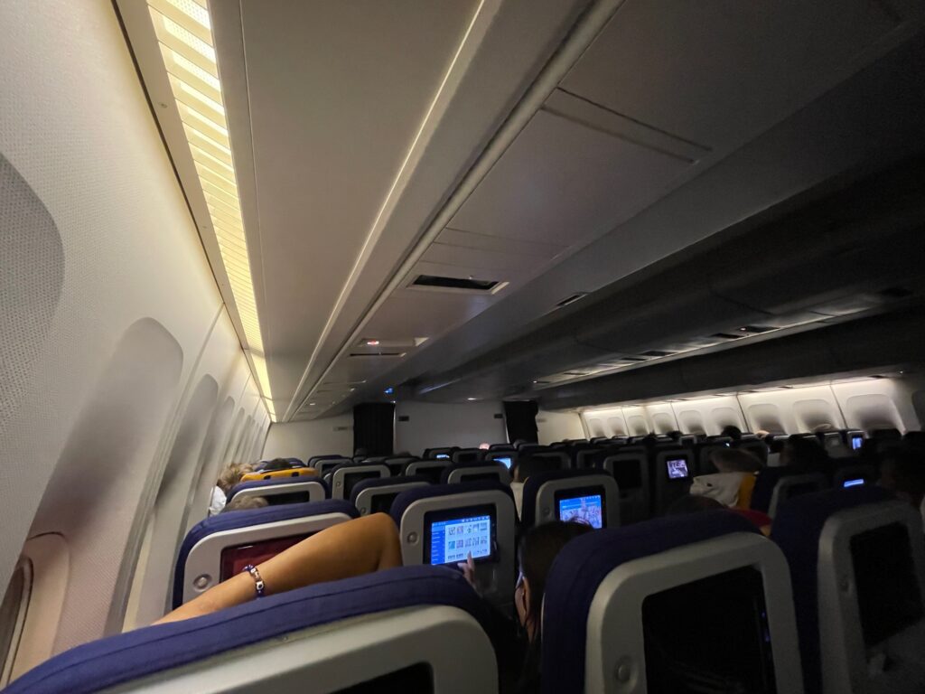 A view from the author's seat at the rear of the 747