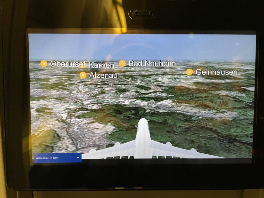 The moving map aboard Lufthansa's 747