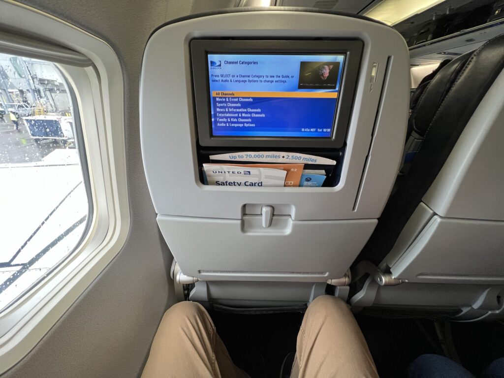 United Airlines Boeing 737-800 seatback IFE system called LiveTV