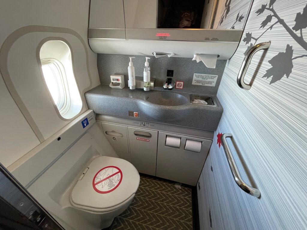 Air Canada lavatory. aboard the 777