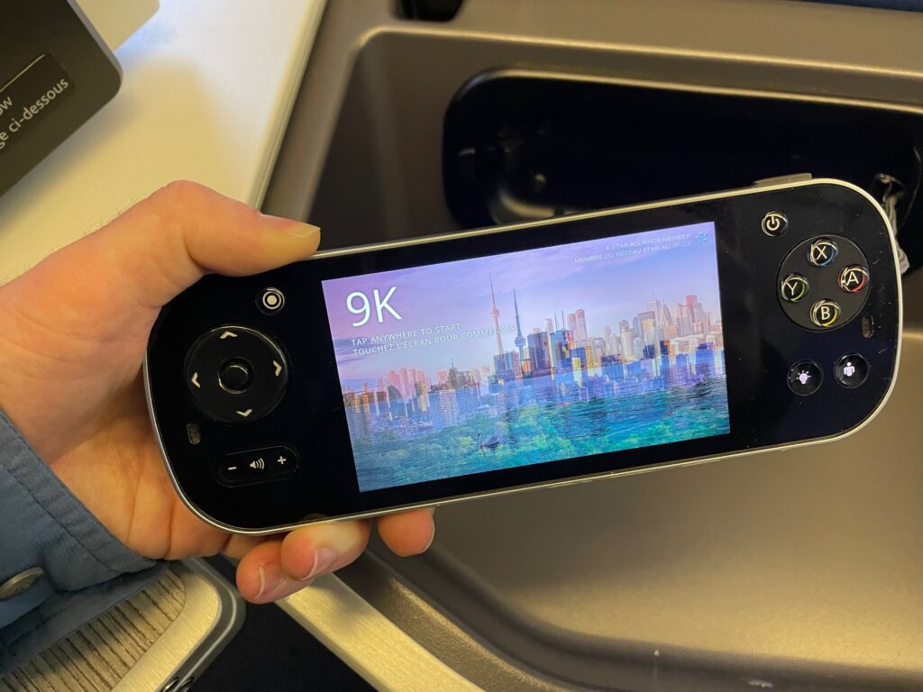 Air Canada remote for IFE in business class Signature suite