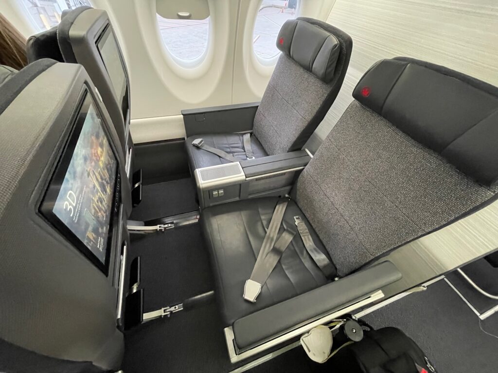 Air Canada A220-300 business class seats at the back of the small business cabin