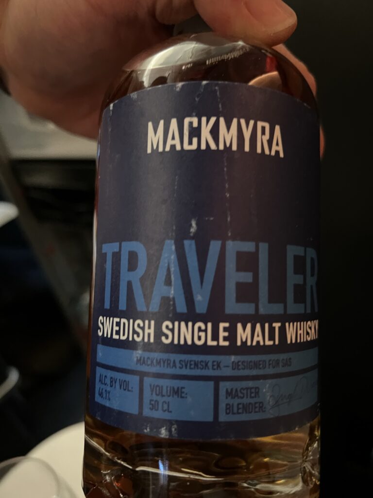 A mini bottle of Mackmyra Traveler Whisky